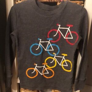 Jumping Beans Red and Gray Long Sleeve Tee with Bicycle Graphic